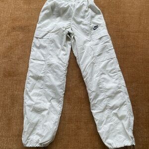 Nike white swishy swooshy pants Joggers XS